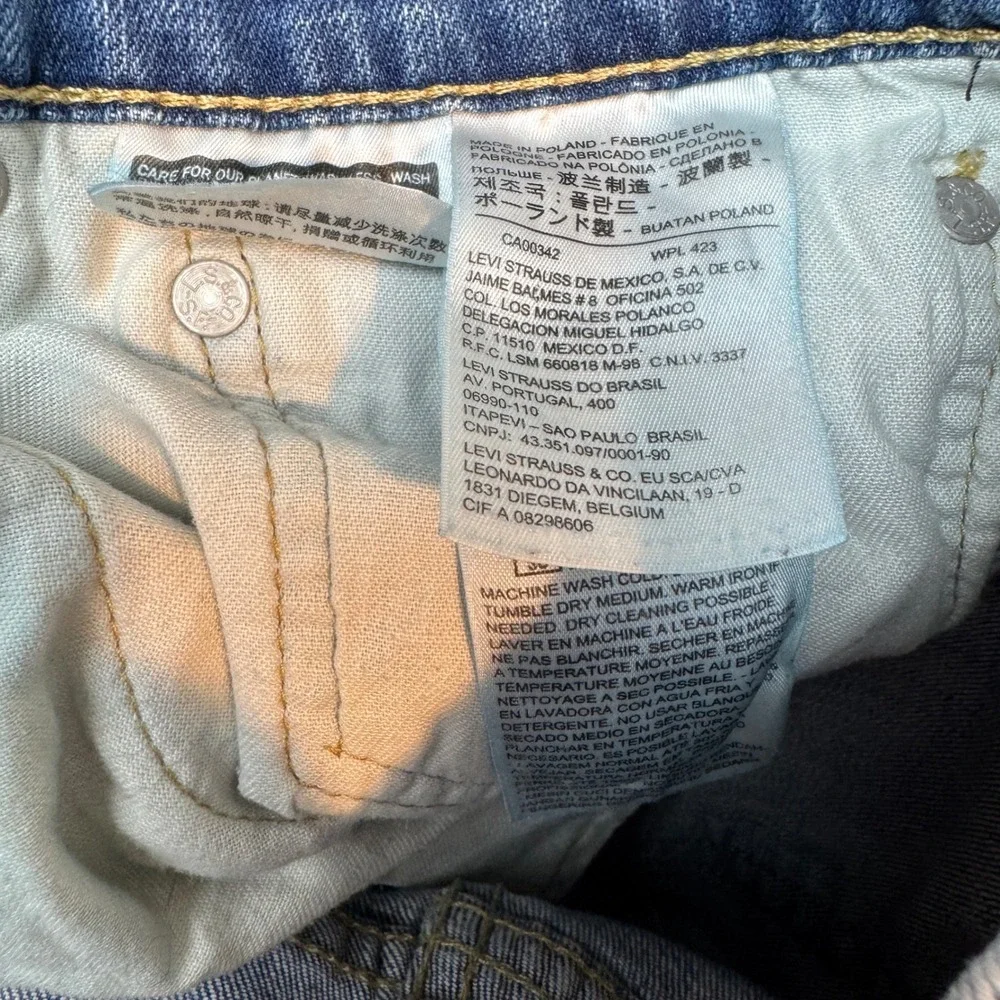 Levis 513 Slim Straight Jeans Mens 34x32 Medium Wash Denim Blue Pants